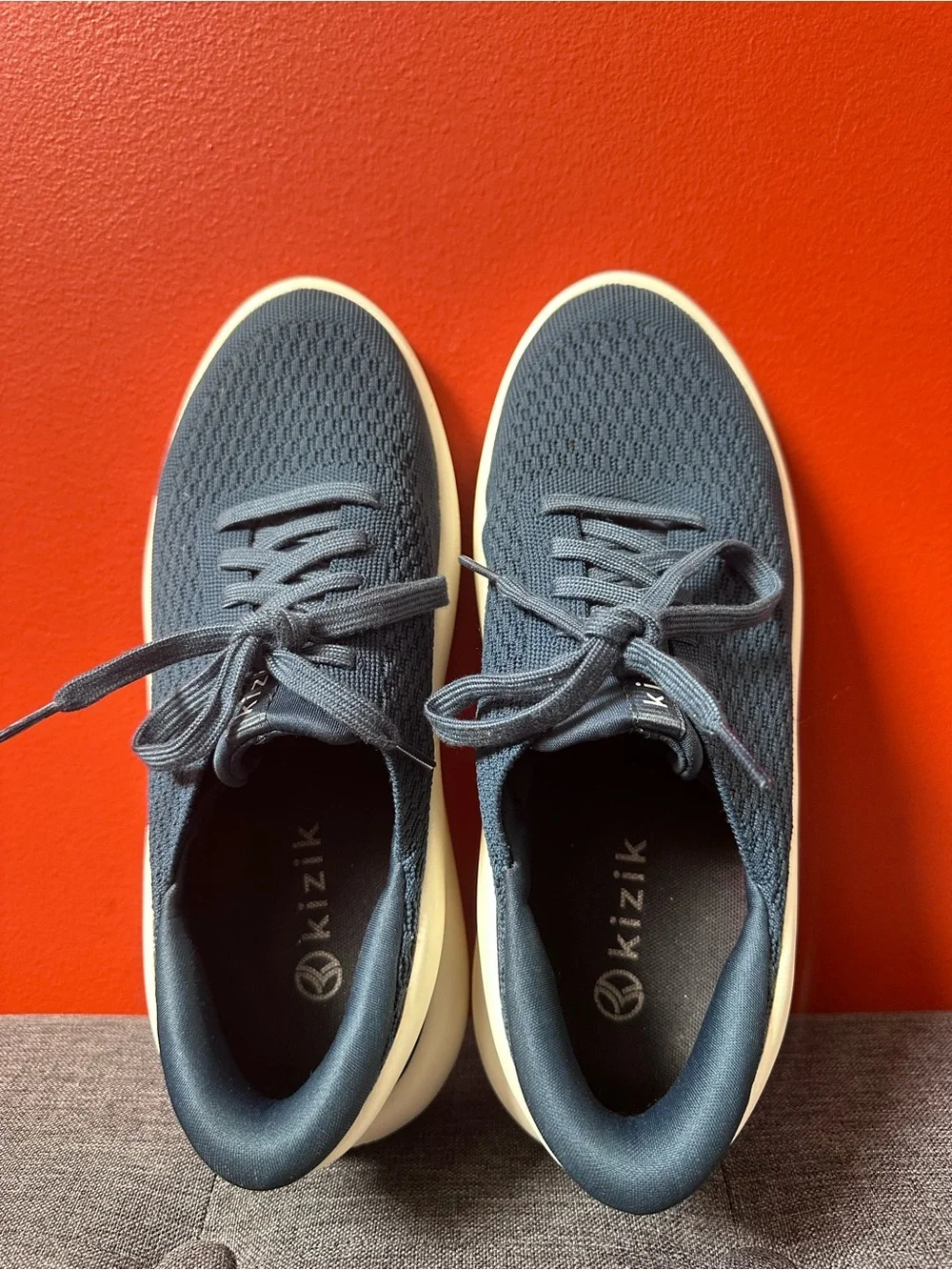 Kizik Roamer Navy Blue Knit Hands Free Slip On Sneakers Mens 8.5 Womens 10